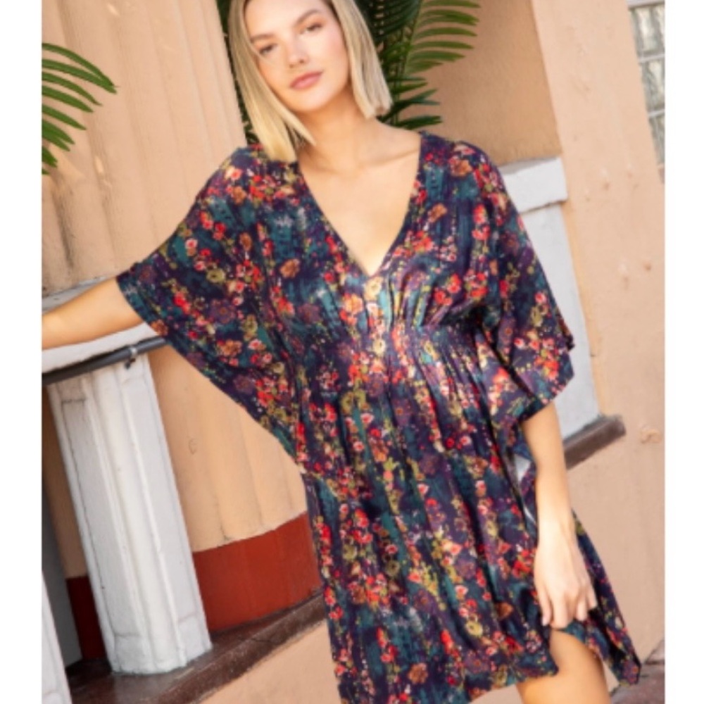 NATURAL LIFE Navy Floral Mini Dress